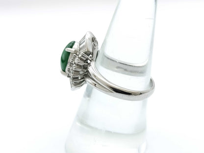 Jadeite 2.66ct D1.32ct PT900 10.8g Ring 