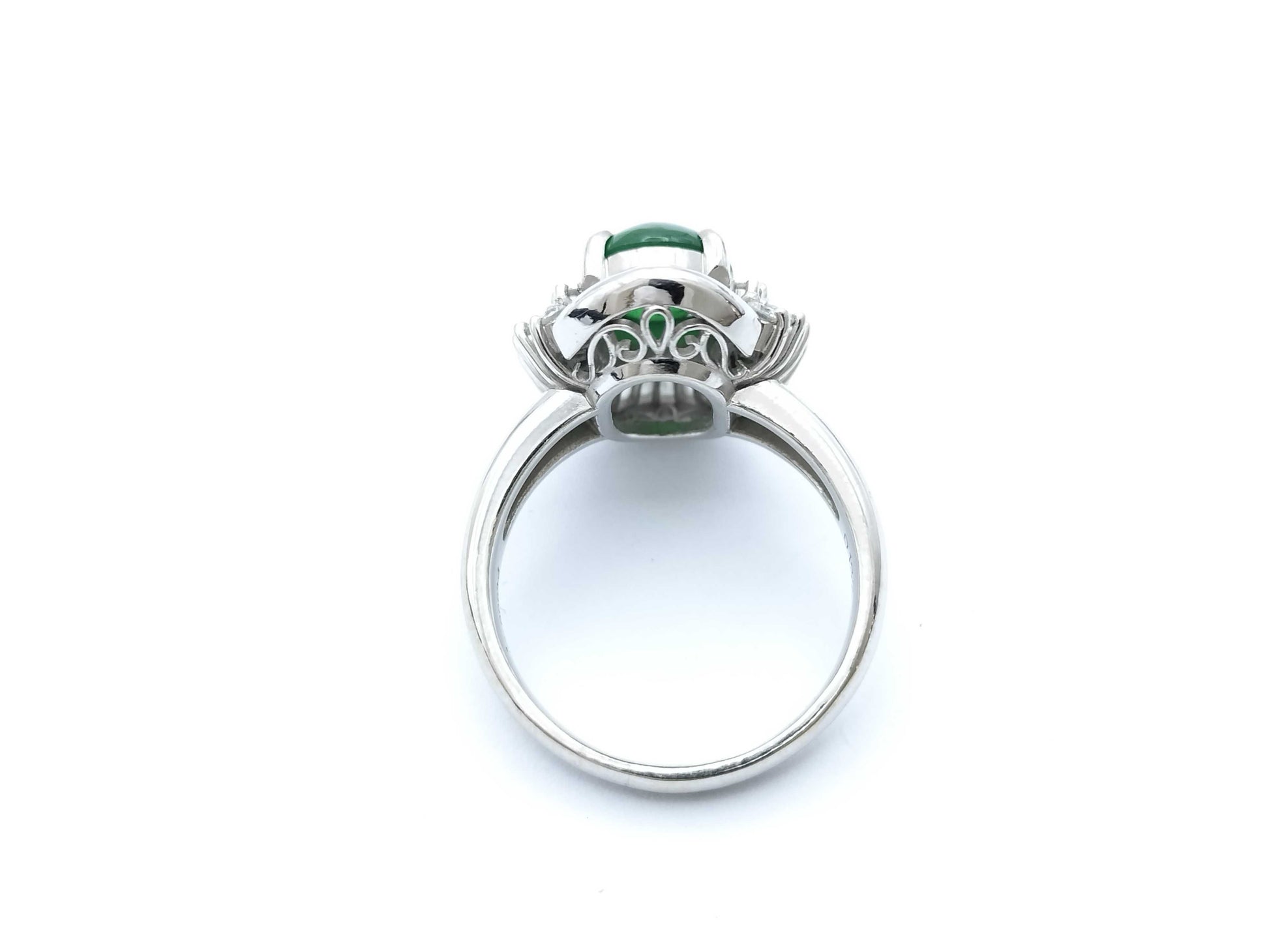 Jadeite 2.66ct D1.32ct PT900 10.8g Ring 