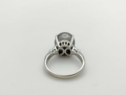 Pearl, Diameter: Approx. 12.1mm, D0.115ct, Pt900, 9.3g, Ring 