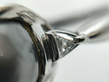 Pearl, Diameter: Approx. 12.1mm, D0.115ct, Pt900, 9.3g, Ring 