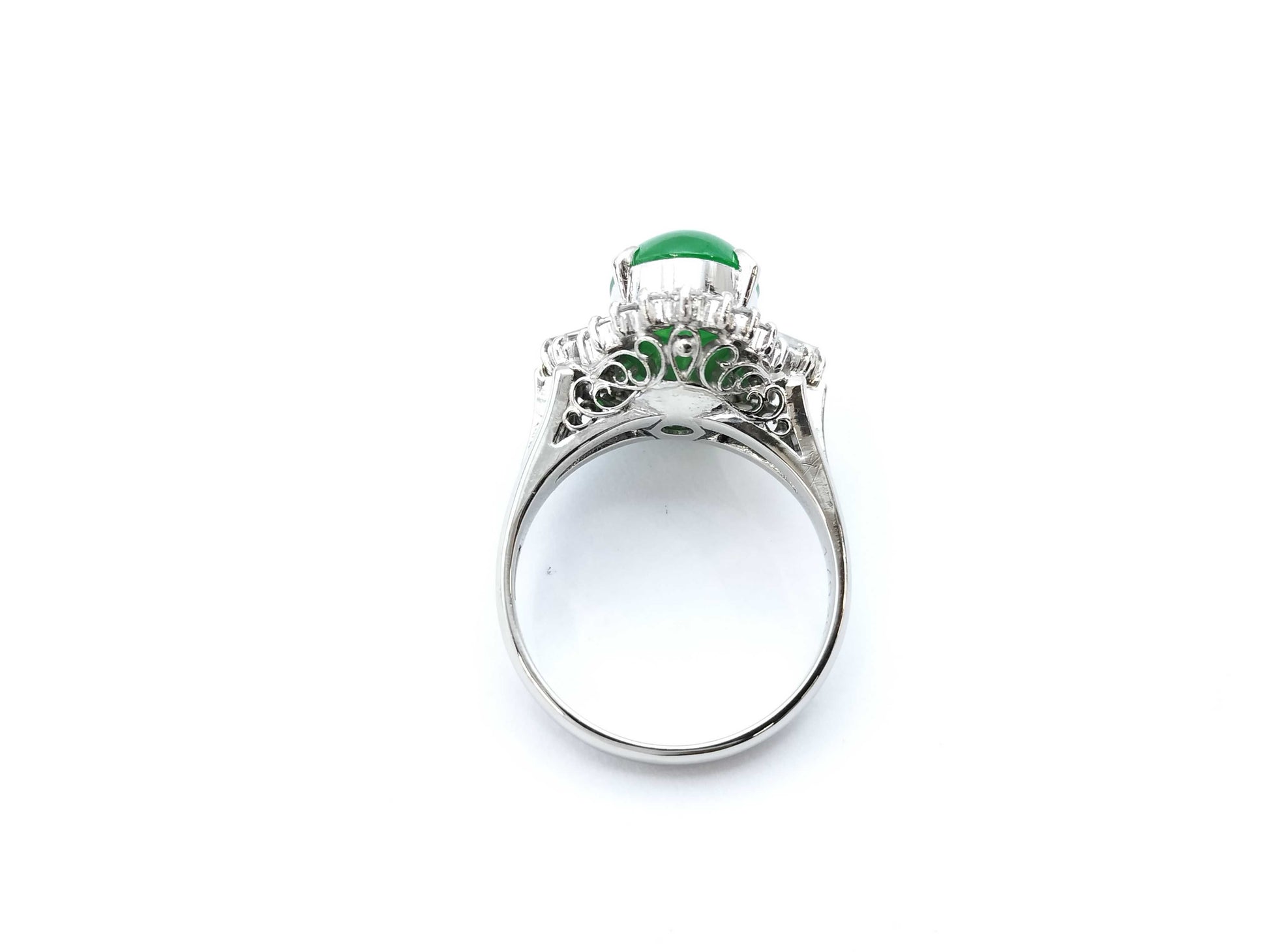 1.7ct Jadeite D0.26ct PT900 8.2g Ring 