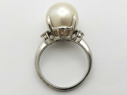 Pearl Ring, Diameter: Approx. 12.1mm, D0.20ct, Pt900, 7.7g 