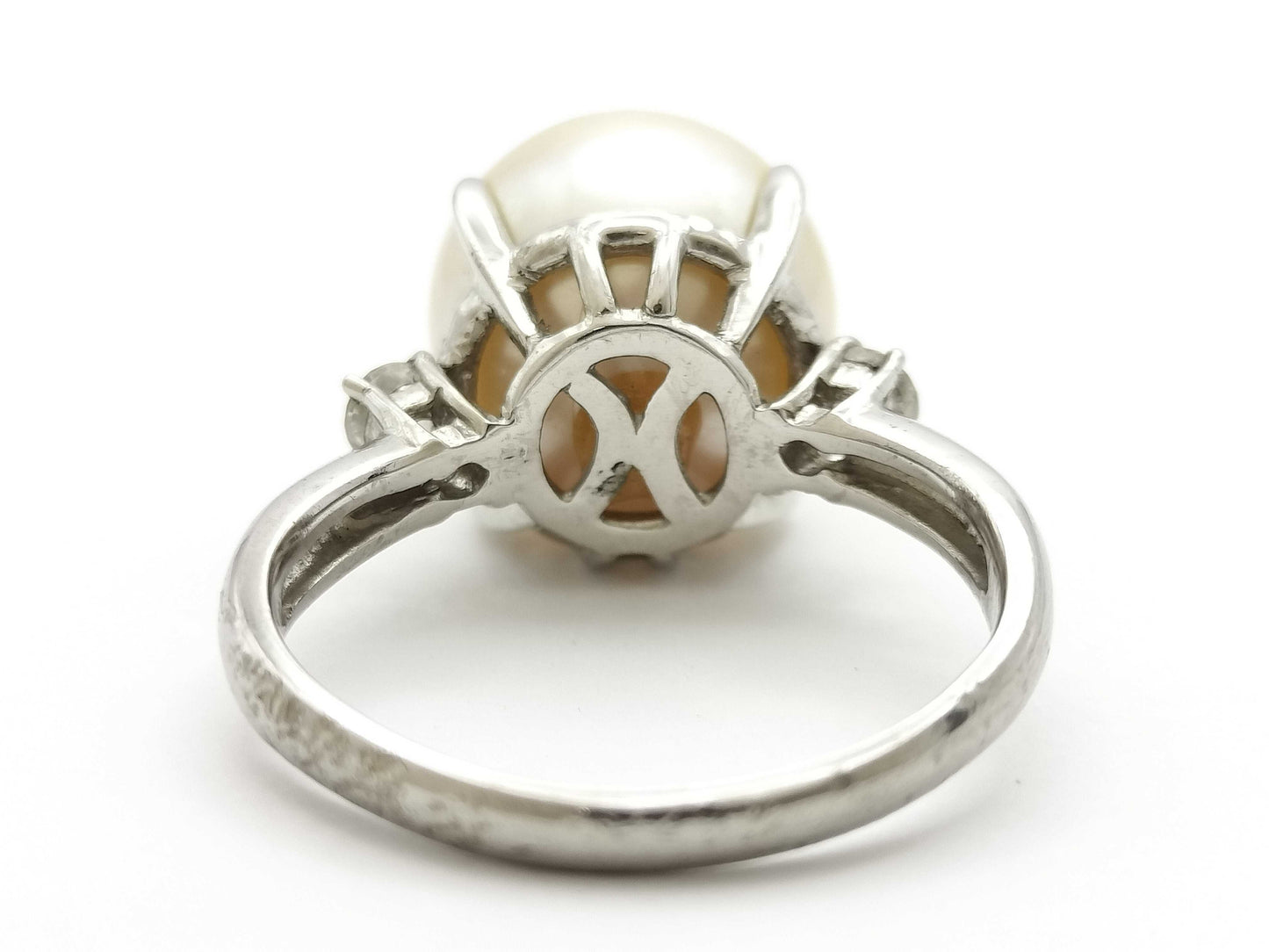 Pearl Ring, Diameter: Approx. 12.1mm, D0.20ct, Pt900, 7.7g 