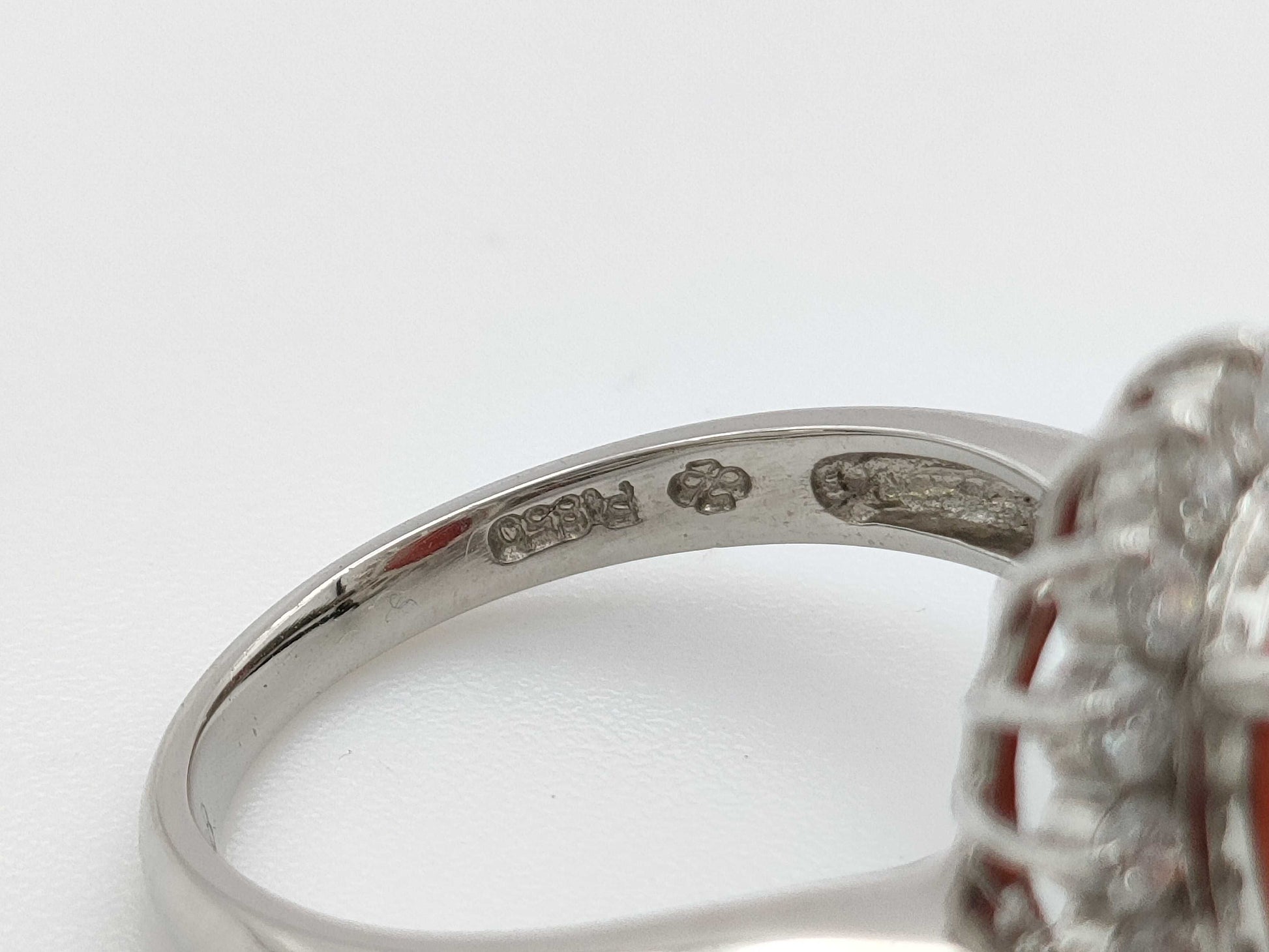Coral 3.98ct D0.48ct PT850 5.9g Ring 