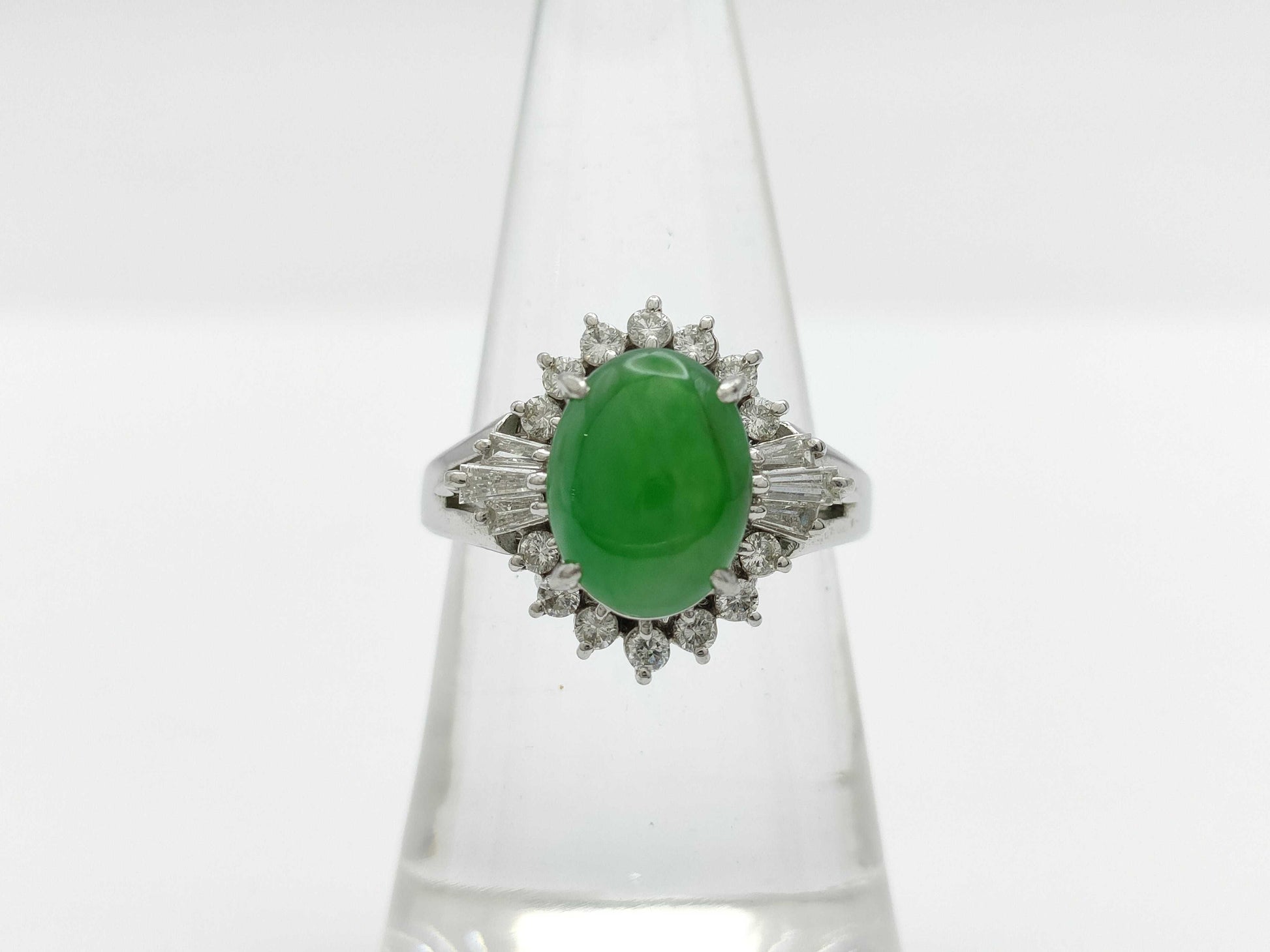 Jade D0.46ct Pt900 8.4g Ring 