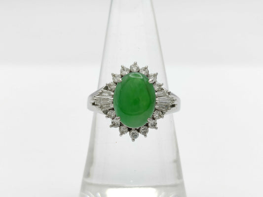 Jade D0.46ct Pt900 8.4g Ring 