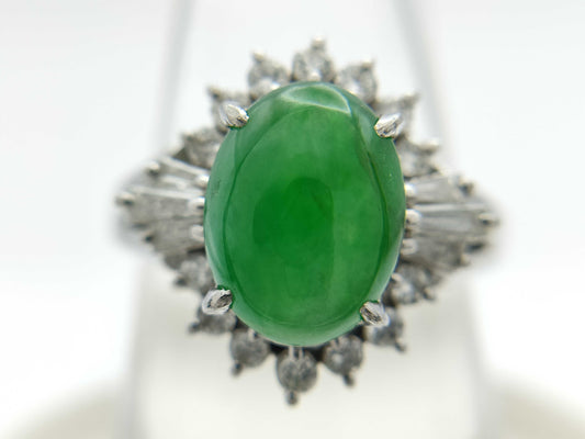 Jade D0.46ct Pt900 8.4g Ring 