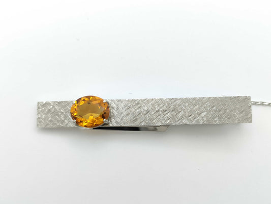 Colored Stone K14WG 8.4g Tie Pin/Cufflinks 