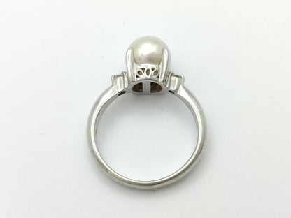 Pearl diameter: approx. 7.8mm, D0.06ct, PT850, 4.9g, Ring 