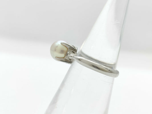 Pearl diameter: approx. 7.8mm, D0.06ct, PT850, 4.9g, Ring 