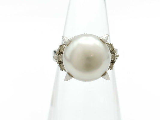 Pearl diameter: approx. 10.7mm, D0.10ct, PT900, 8.2g, Ring 