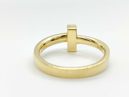 Tiffany & Co. T One Narrow Yellow Gold AU750 4.3g Ring 