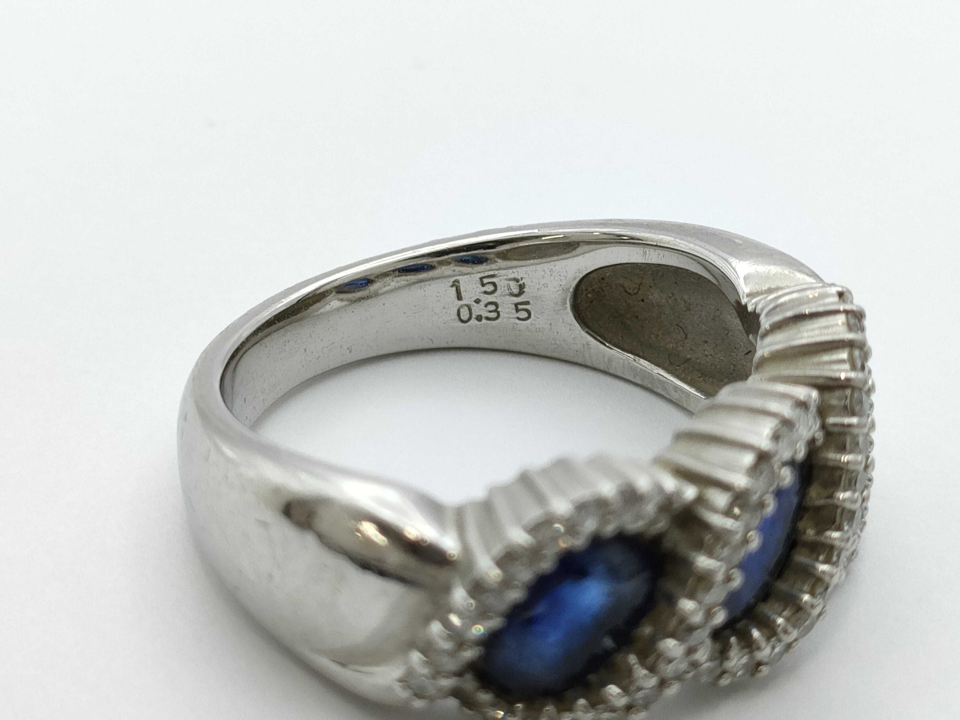 S1.50ct D0.35ct Pt900 10.6g Ring 