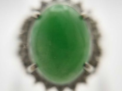 Jade D0.35ct Pt900 7.3g Ring 