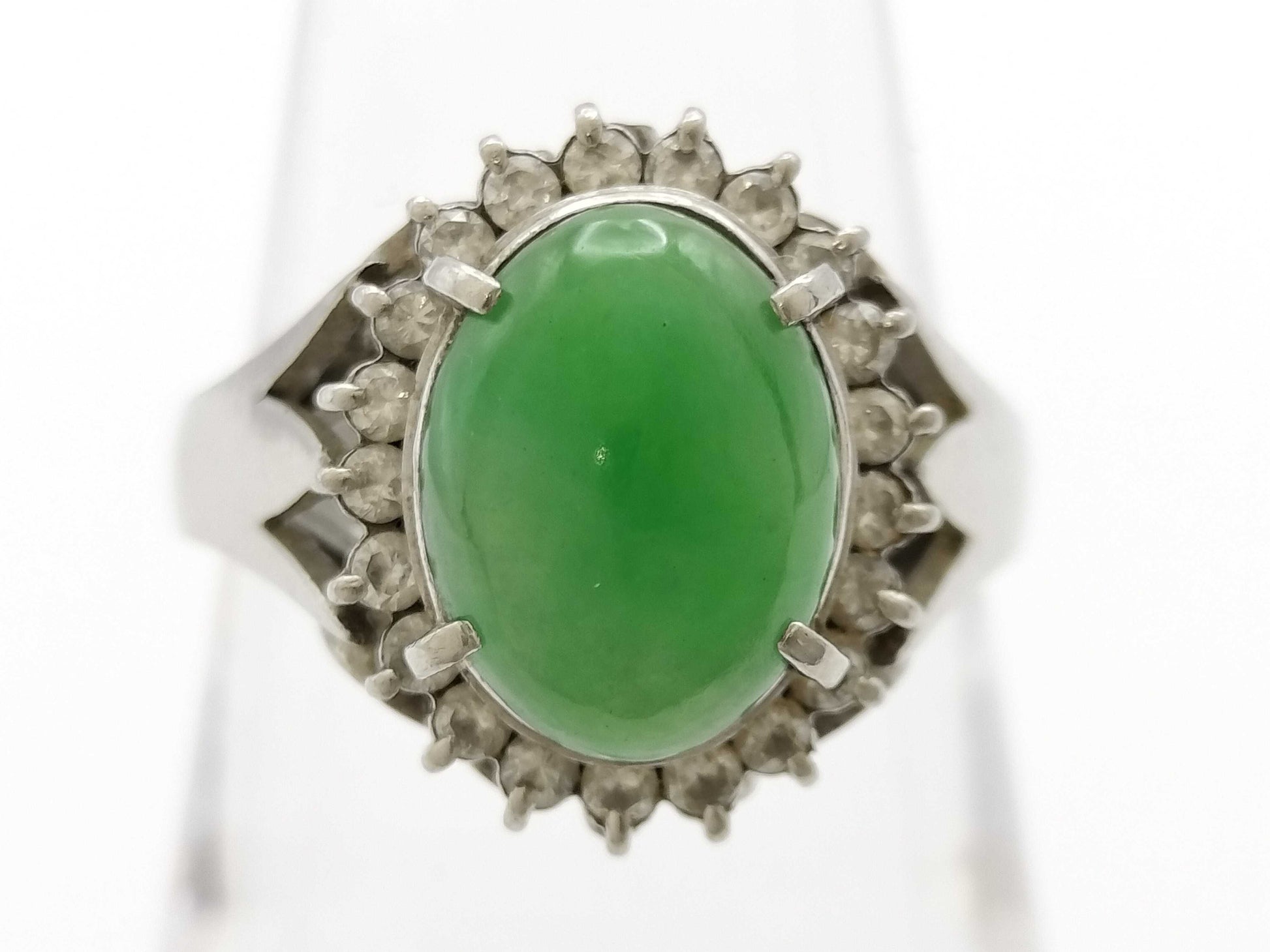 Jade D0.35ct Pt900 7.3g Ring 
