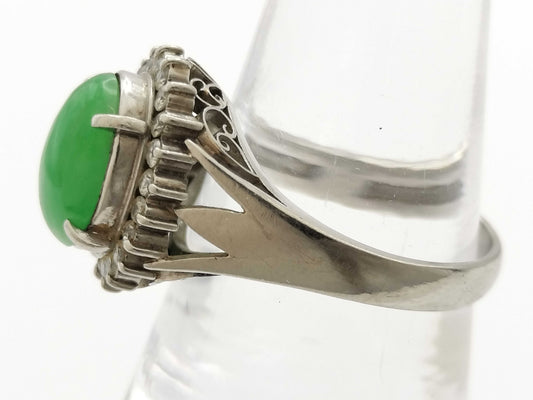 Jade D0.35ct Pt900 7.3g Ring 
