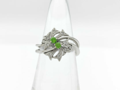 Demantoid Garnet 0.17ct D0.11ct K18WG 5.4g Ring 