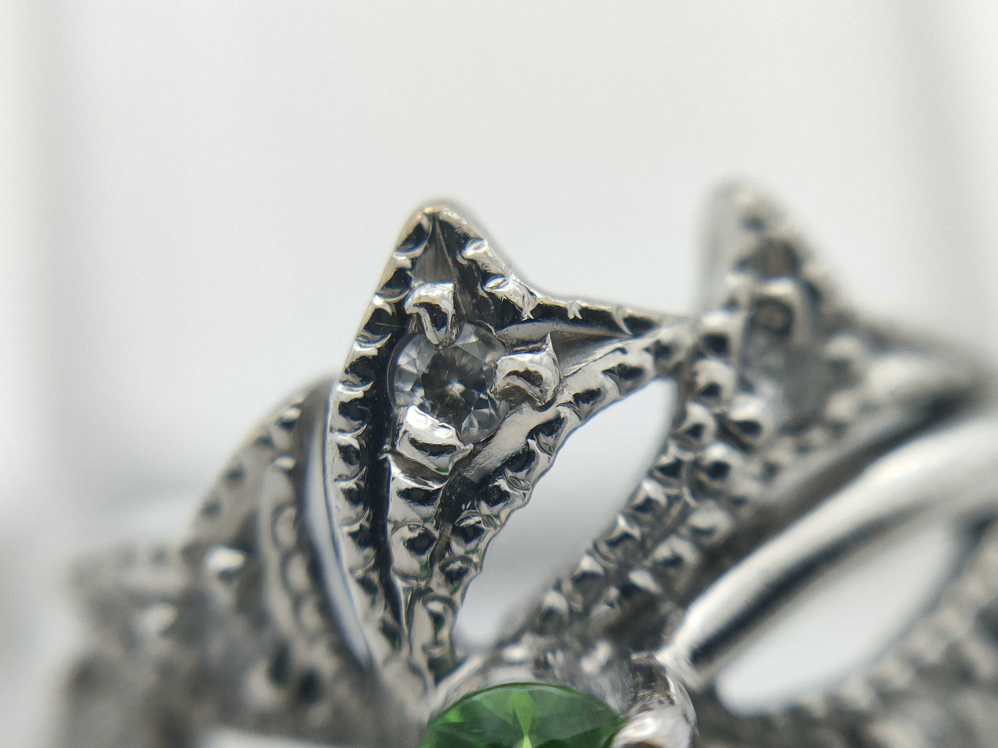Demantoid Garnet 0.17ct D0.11ct K18WG 5.4g Ring 