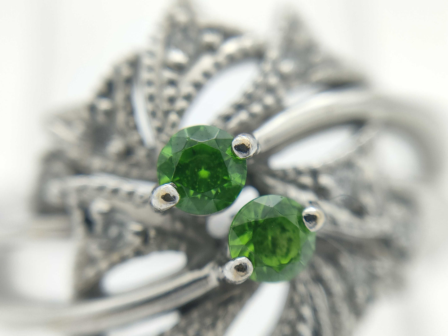 Demantoid Garnet 0.17ct D0.11ct K18WG 5.4g Ring 