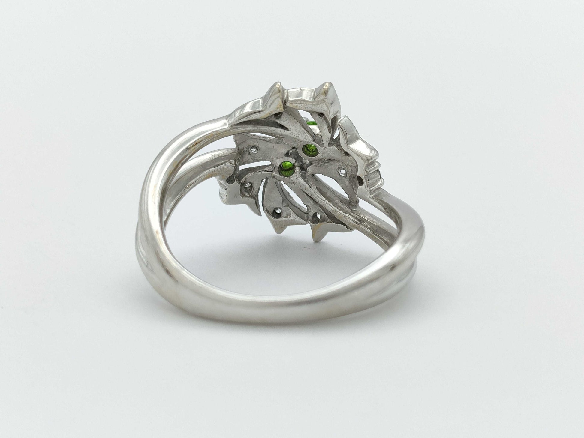 Demantoid Garnet 0.17ct D0.11ct K18WG 5.4g Ring 