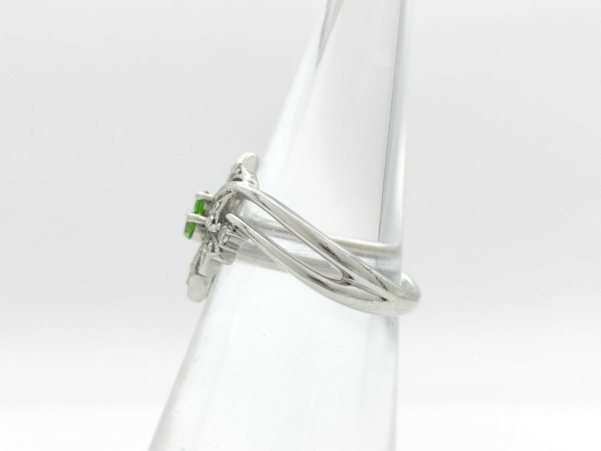 Demantoid Garnet 0.17ct D0.11ct K18WG 5.4g Ring 
