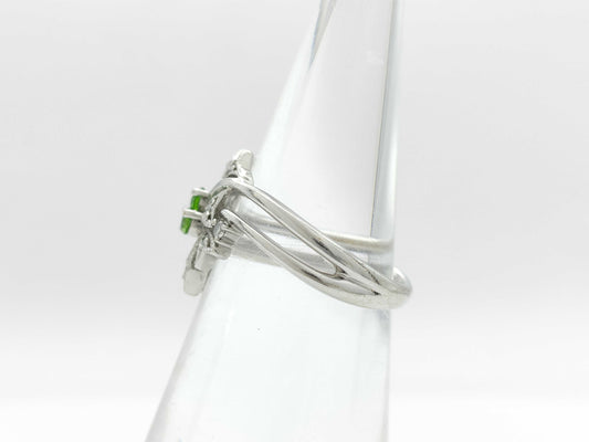 Demantoid Garnet 0.17ct D0.11ct K18WG 5.4g Ring 