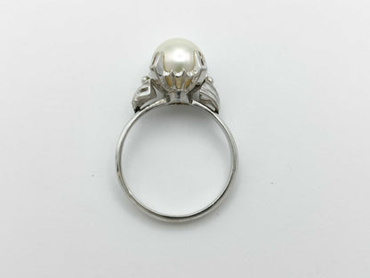 Pearl ring, diameter approx. 8.2mm, 14K white gold, 3.2g 
