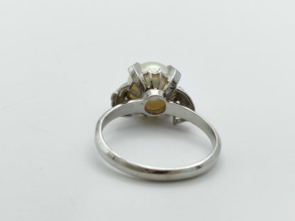 Pearl ring, diameter approx. 8.2mm, 14K white gold, 3.2g 