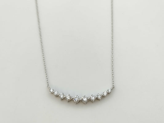 D0.48ct Pt900/850 3.2g Necklace 