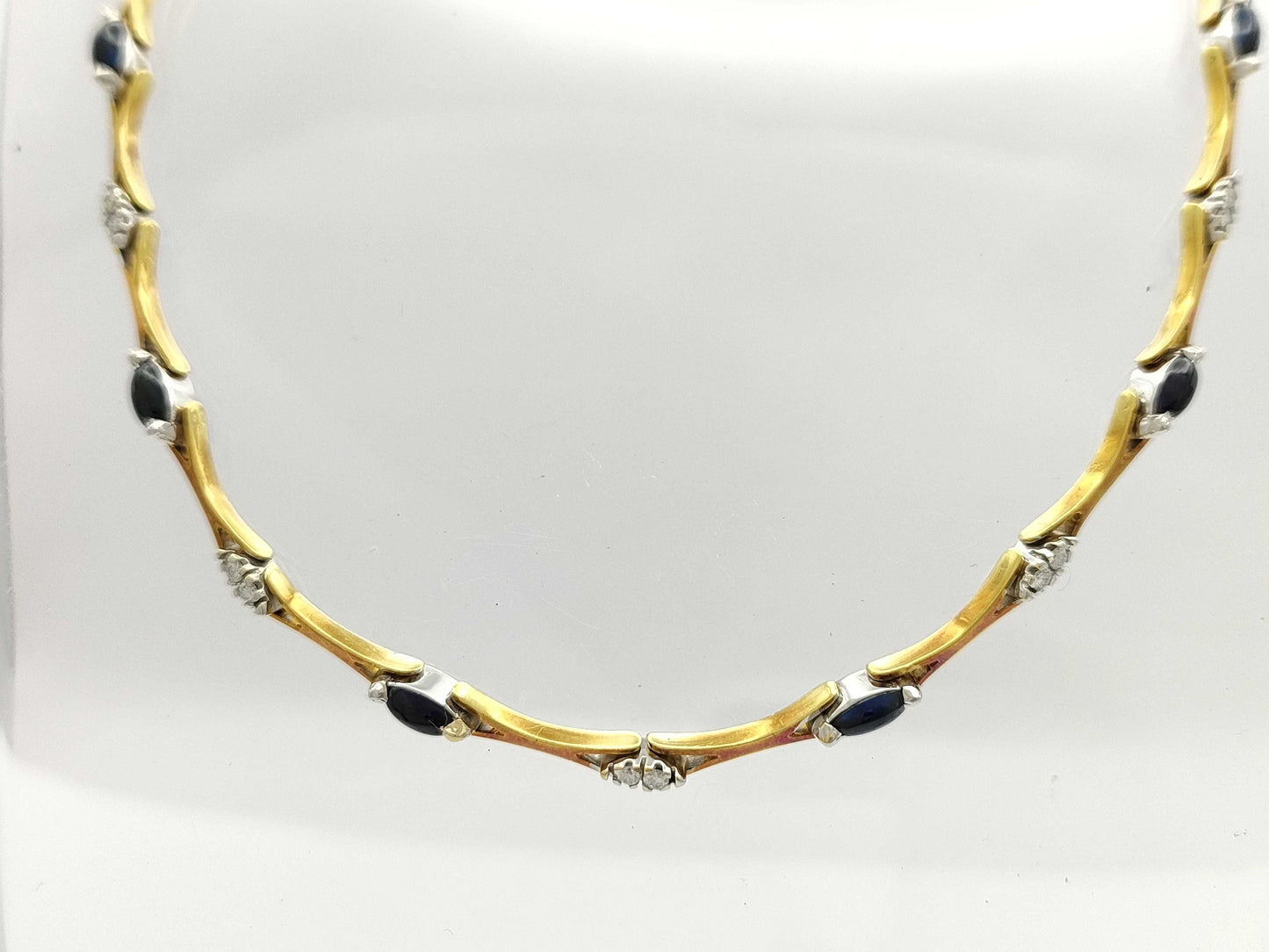 Sapphire and Diamond 750 17.6g Necklace 
