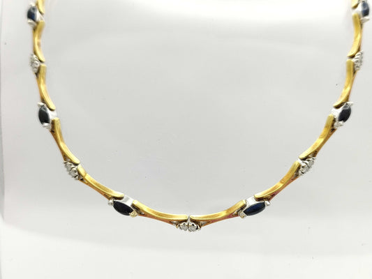 Sapphire and Diamond 750 17.6g Necklace 
