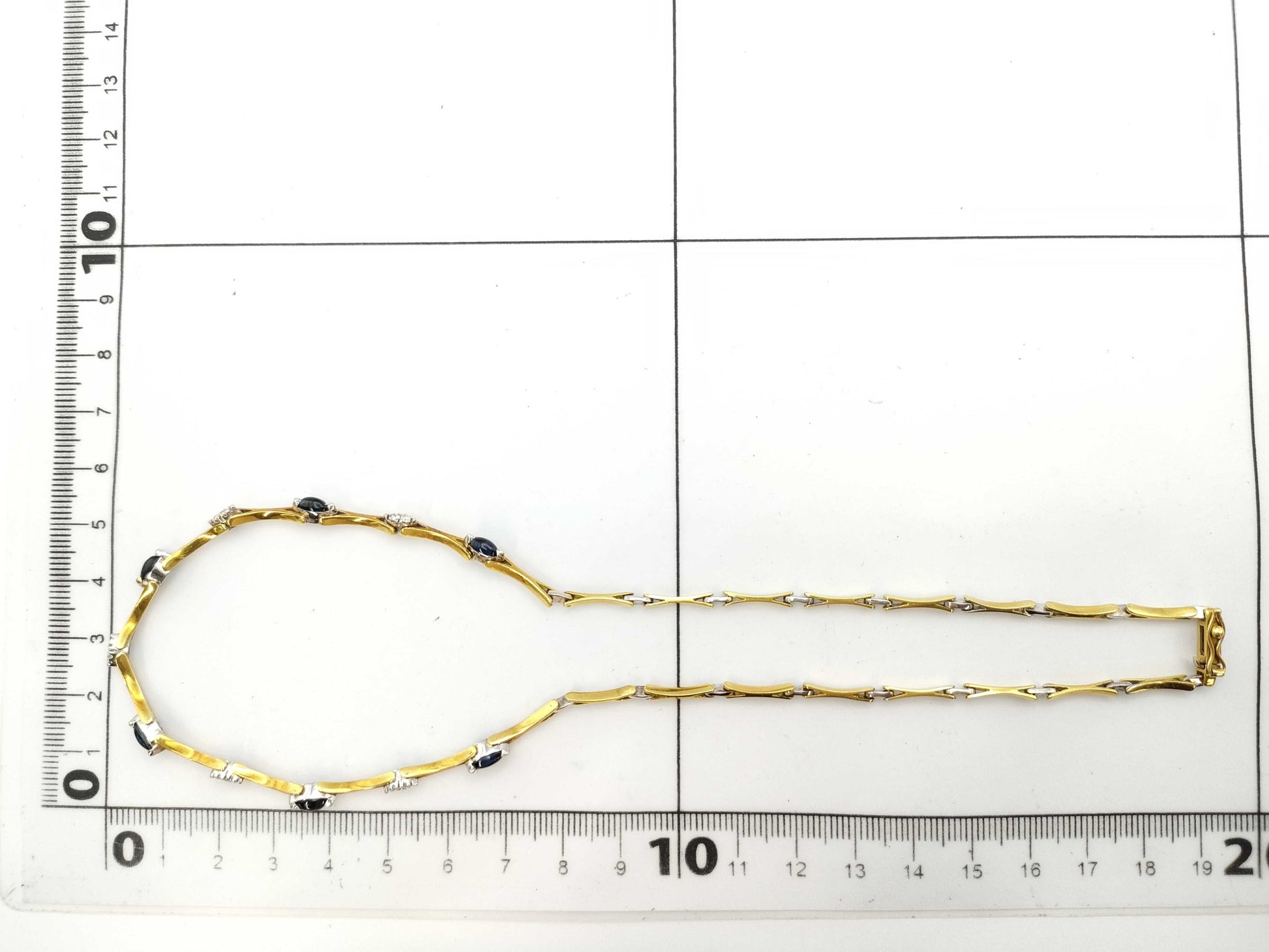 Sapphire and Diamond 750 17.6g Necklace 
