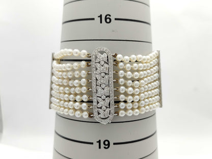 Semi-Round Pearl, Diameter: Approx. 3.4-3.6mm, D0.99ct, 750, 37.4g, Bracelet/Bangle 