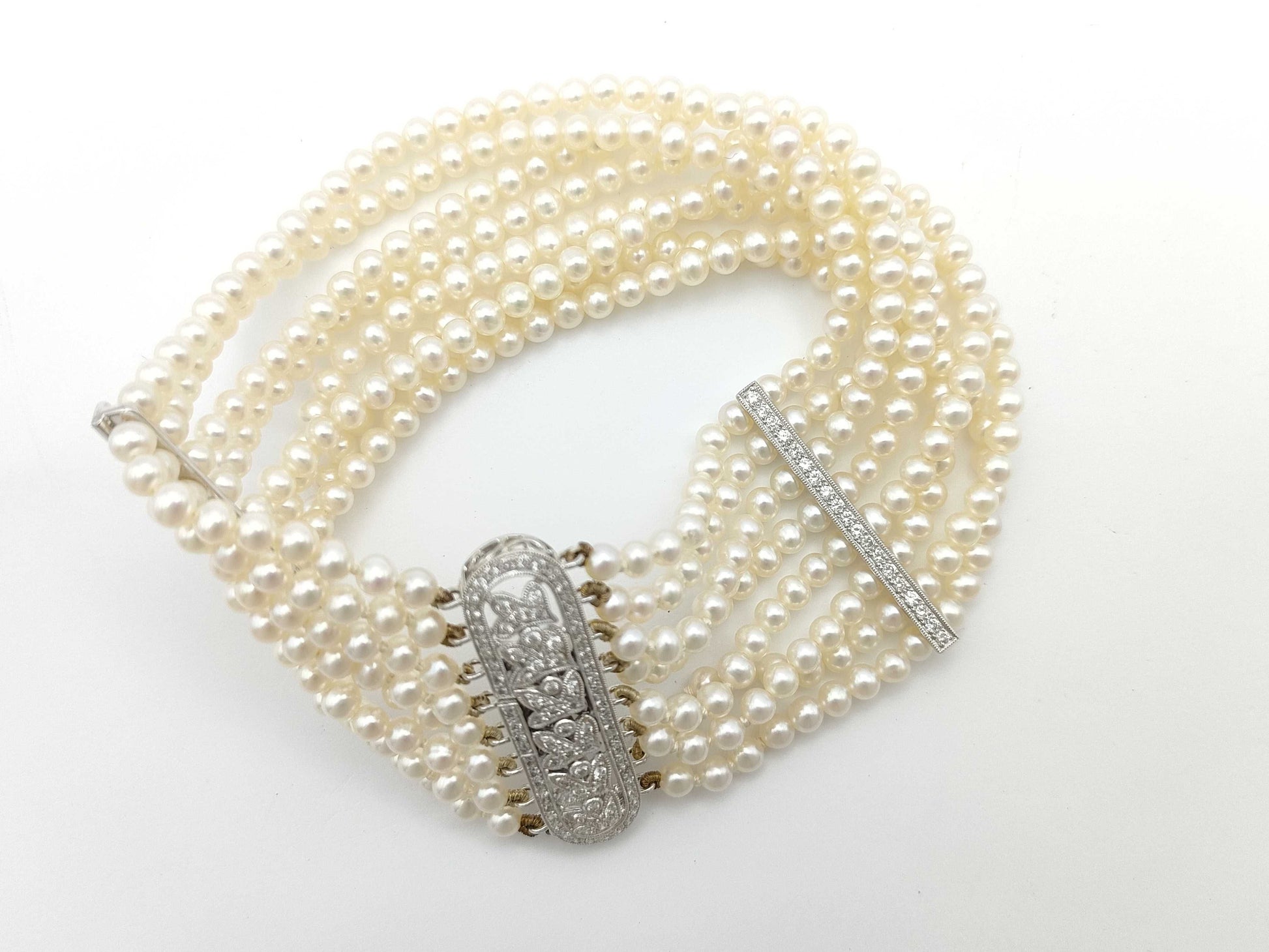 Semi-Round Pearl, Diameter: Approx. 3.4-3.6mm, D0.99ct, 750, 37.4g, Bracelet/Bangle 
