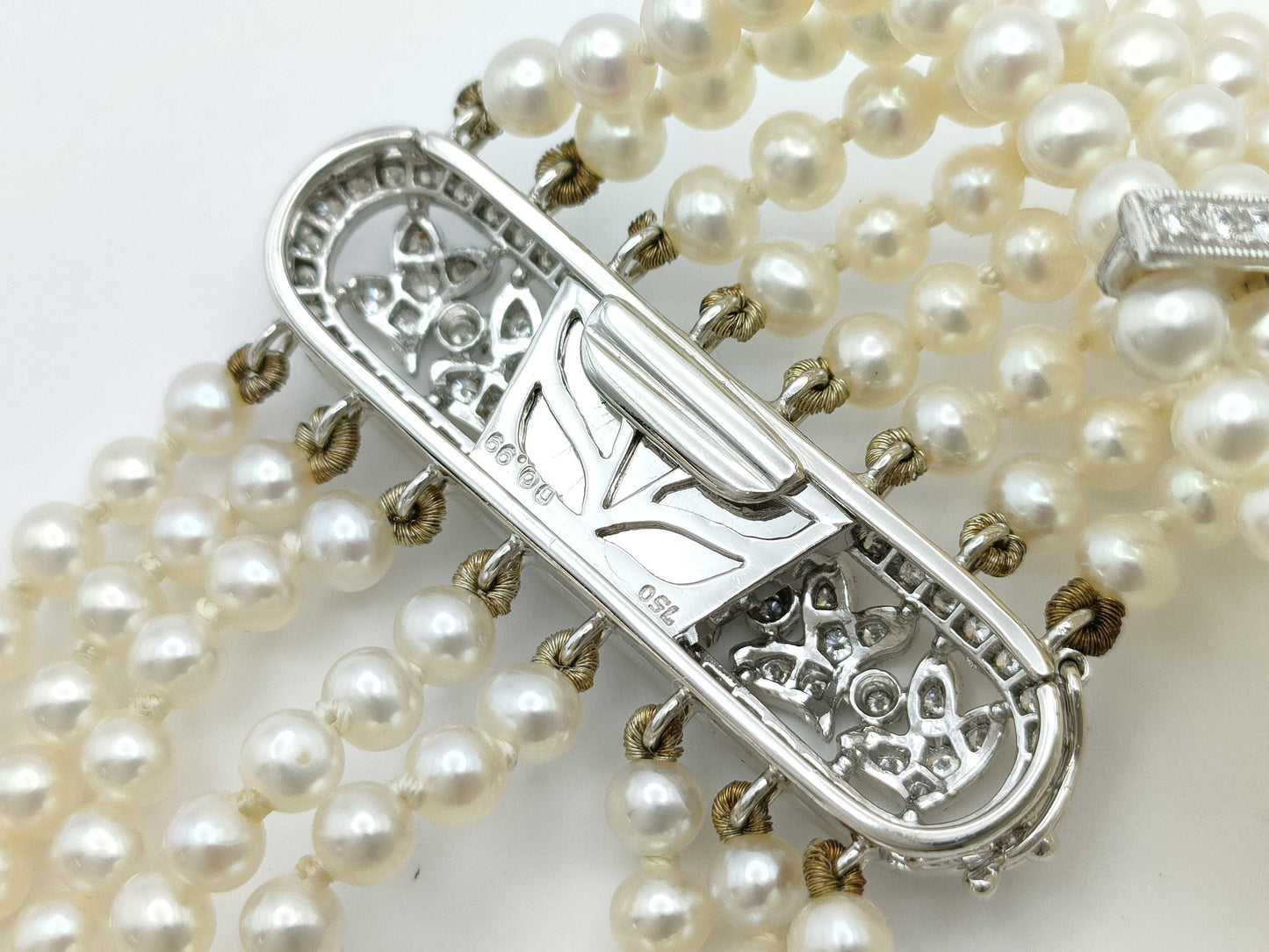 Semi-Round Pearl, Diameter: Approx. 3.4-3.6mm, D0.99ct, 750, 37.4g, Bracelet/Bangle 
