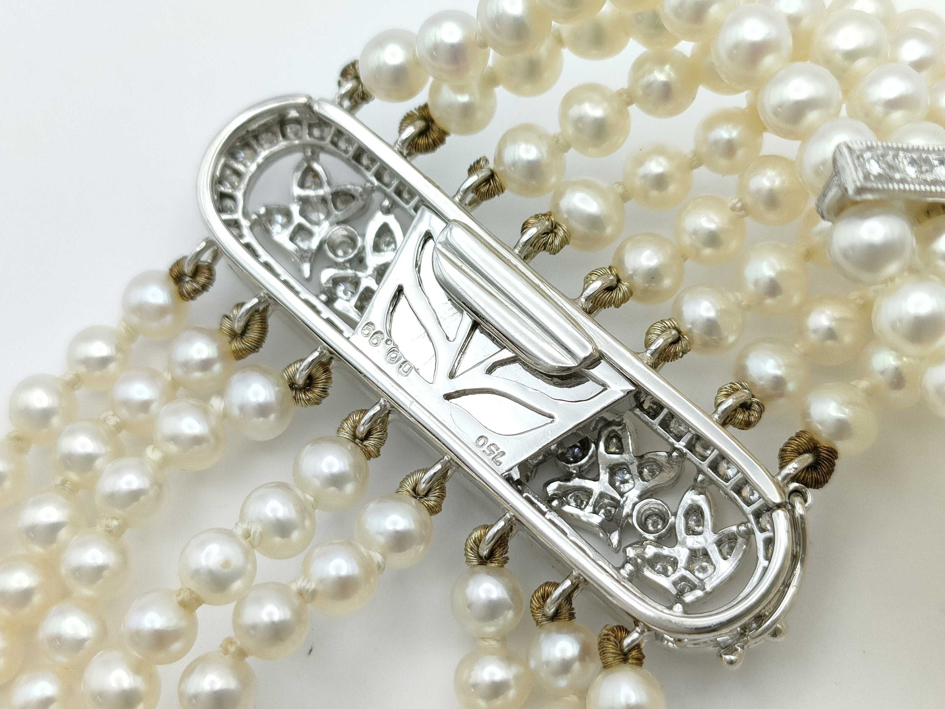 Semi-Round Pearl, Diameter: Approx. 3.4-3.6mm, D0.99ct, 750, 37.4g, Bracelet/Bangle 