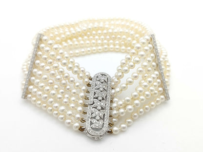 Semi-Round Pearl, Diameter: Approx. 3.4-3.6mm, D0.99ct, 750, 37.4g, Bracelet/Bangle 