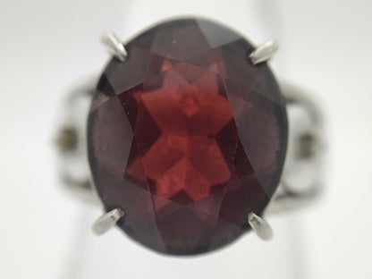 Garnet D0.02ct Pt900 9.4g Ring 