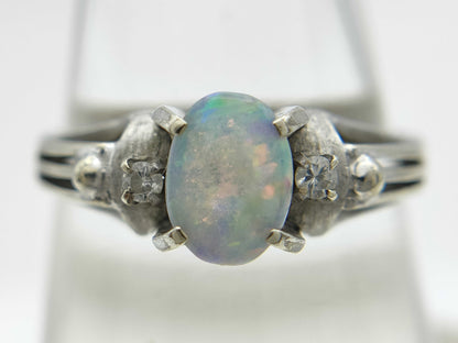 Opal Diamond 037 Stamp K14WG 2.7g Ring 