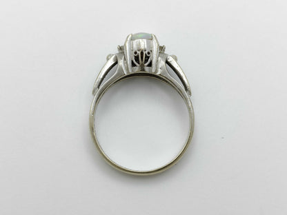 Opal Diamond 037 Stamp K14WG 2.7g Ring 
