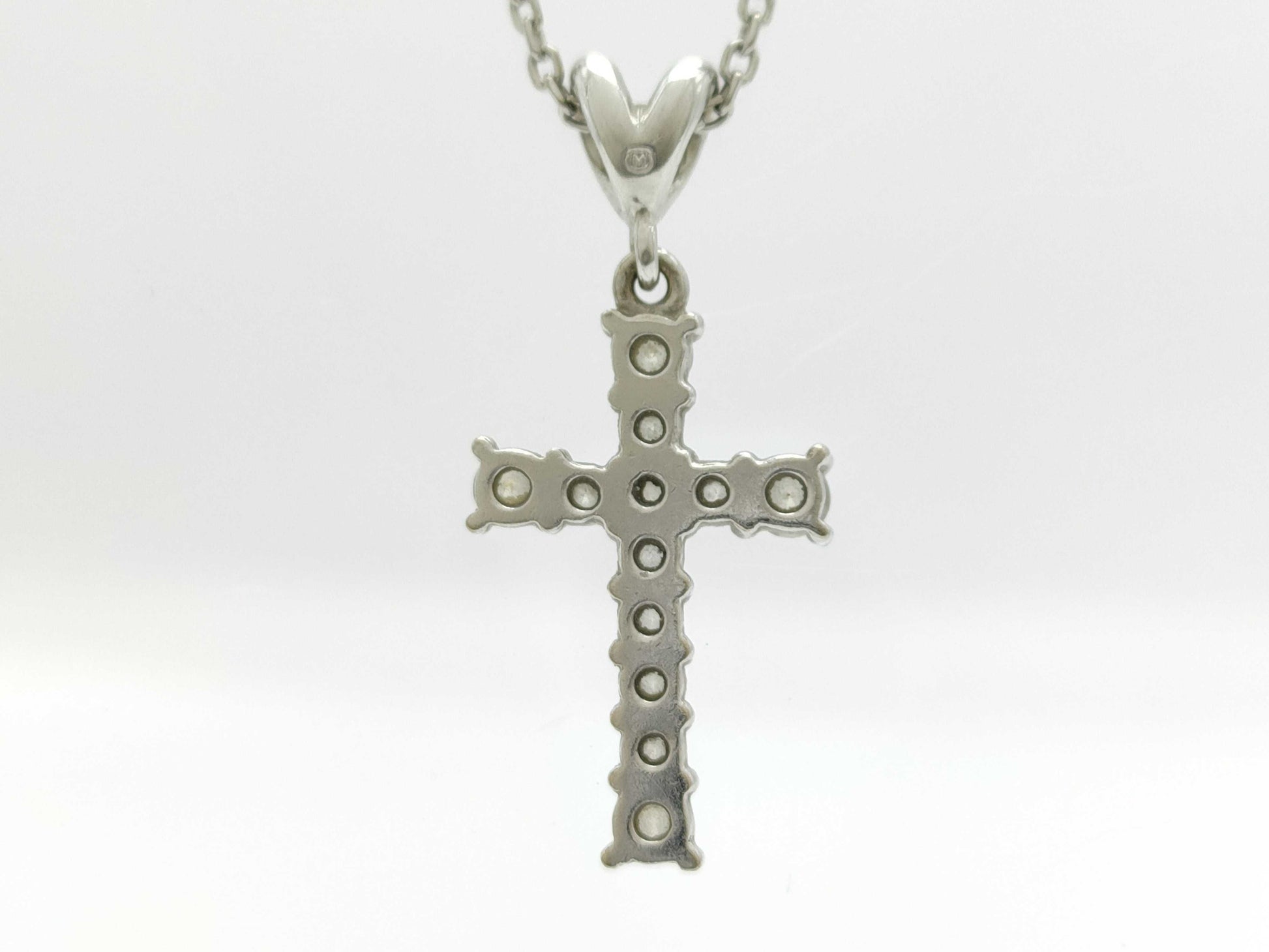 MIKIMOTO Cross D0.36ct K18 3.9g Necklace 