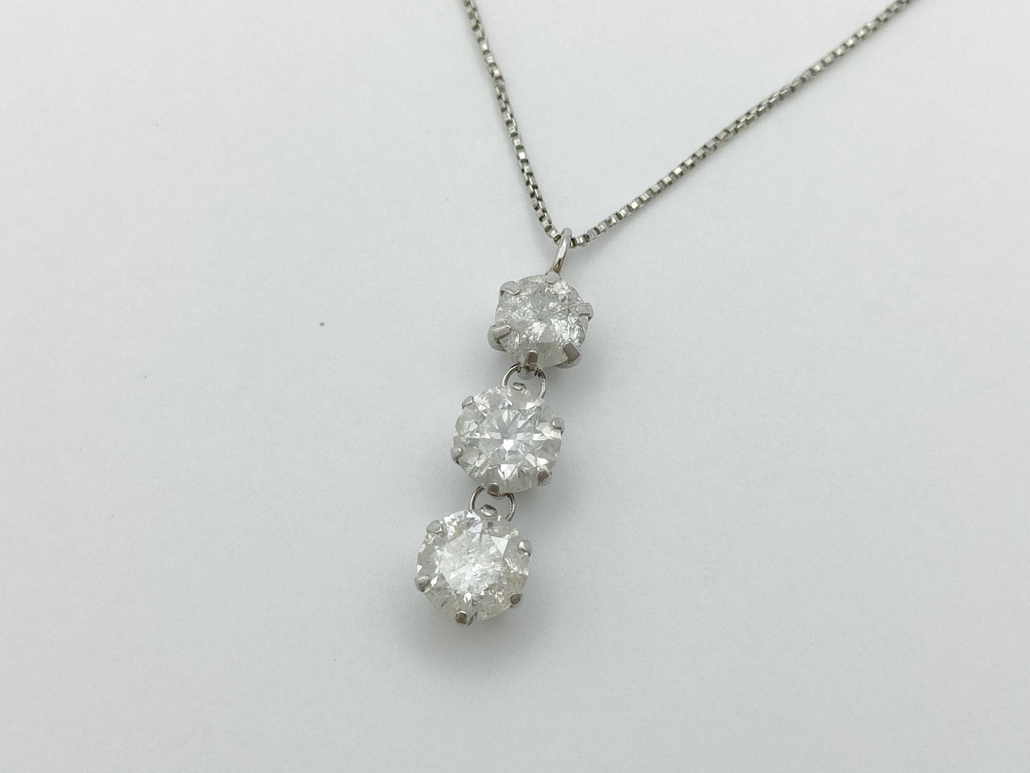 D1.0ct Pt900/850 2.0g Necklace 