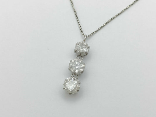 D1.0ct Pt900/850 2.0g Necklace 