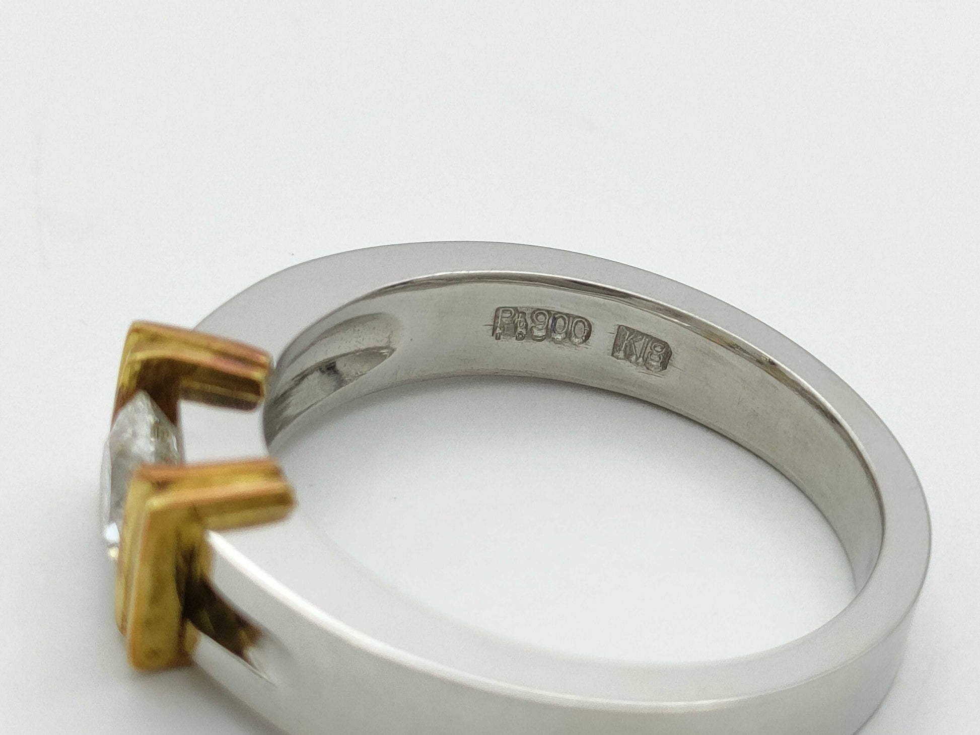 D0.526ct Pt900/K18 7.8g Ring 