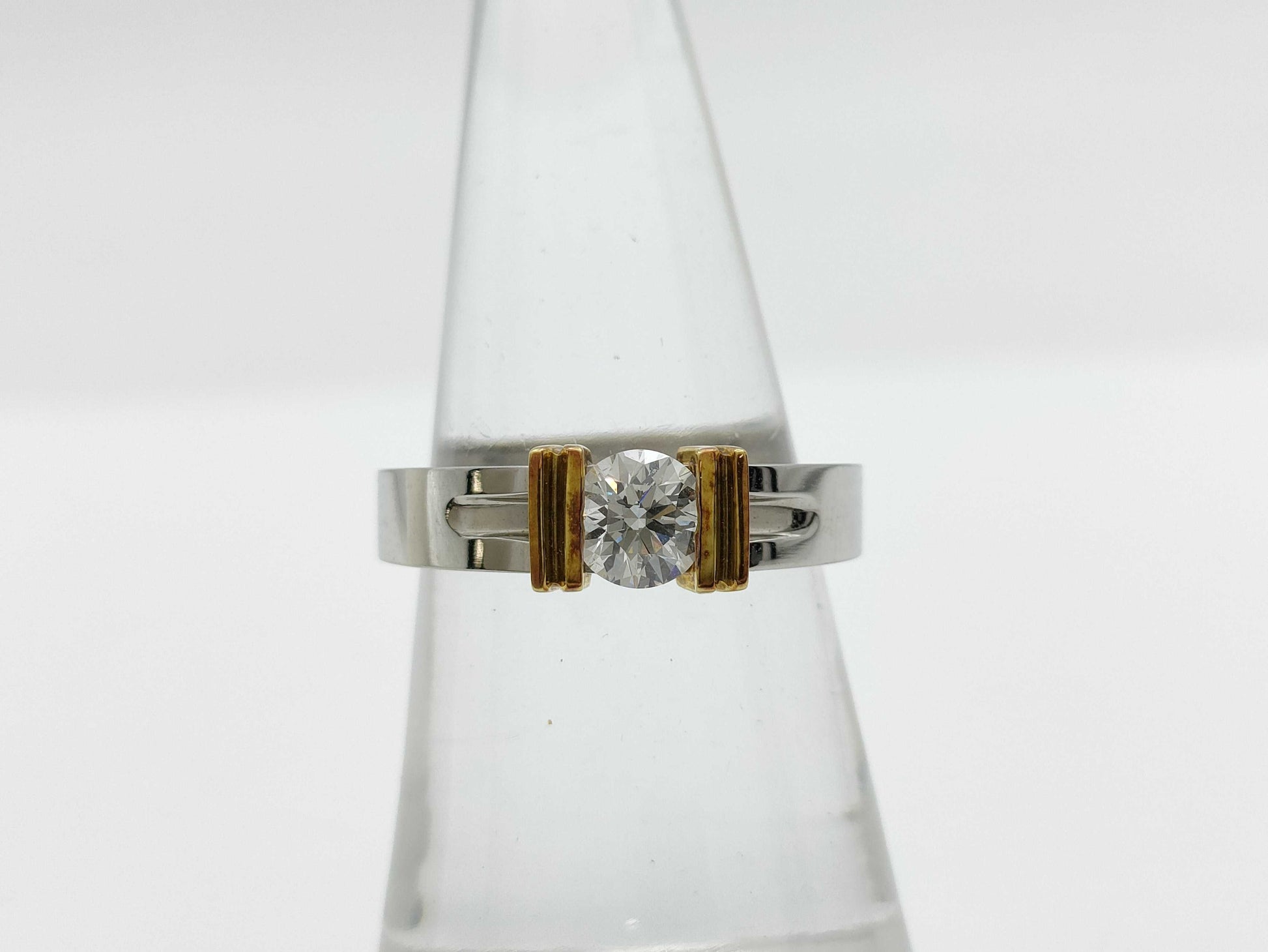 D0.526ct Pt900/K18 7.8g Ring 