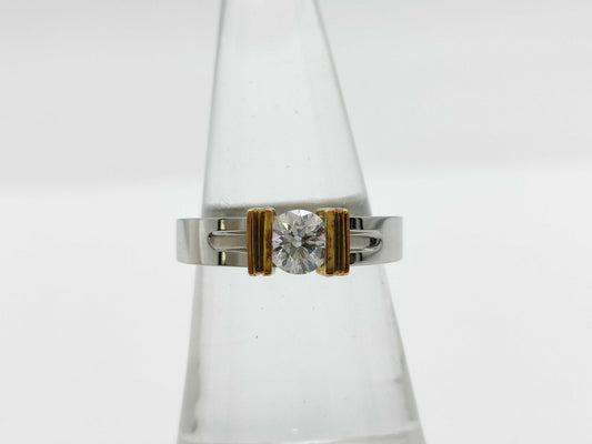 D0.526ct Pt900/K18 7.8g Ring 