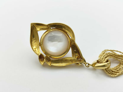 Mabe Pearl Necklace, Diameter: Approx. 13.8mm, D0.04ct, 750, 37.5g 