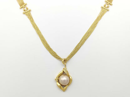 Mabe Pearl Necklace, Diameter: Approx. 13.8mm, D0.04ct, 750, 37.5g 