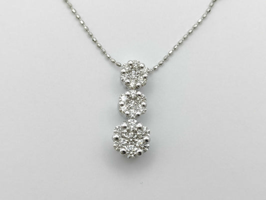 D0.50ct K18WG 3.6g Necklace 