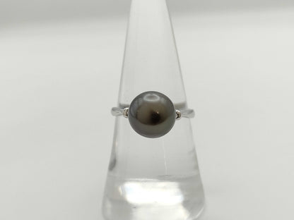 Pearl, diameter approx. 9.4mm, D0.04ct, 18K White Gold, 3.0g, Ring 
